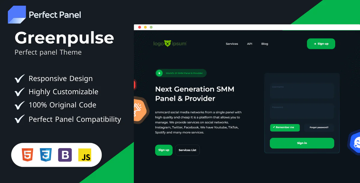 Greenpulse Perfect Panel Theme